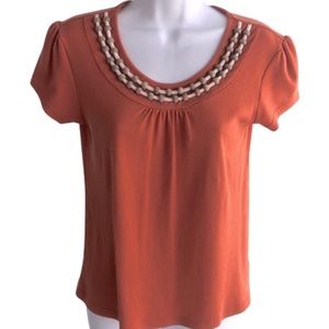 CRYSTAL KOBE Top With Wood Beads/Rope Detail•sz SP